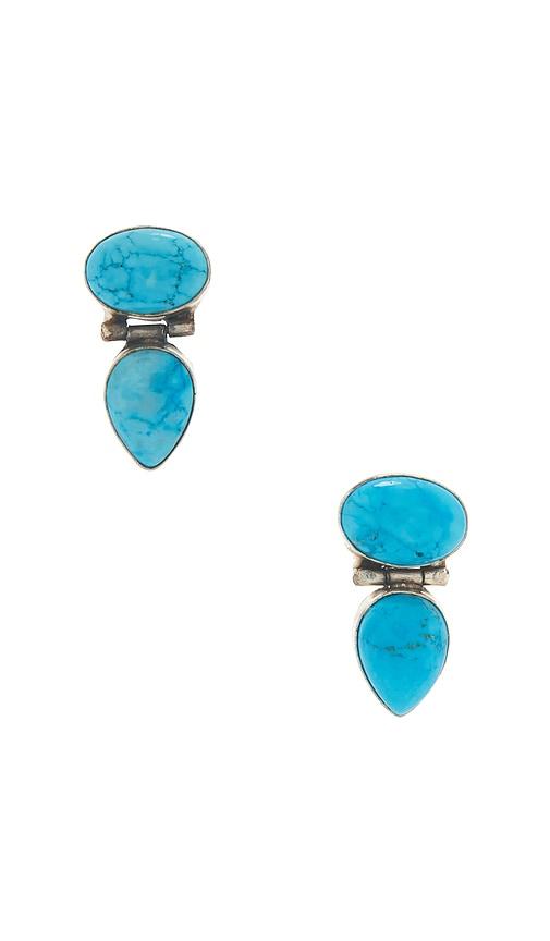 shashi drop earrings in teal.