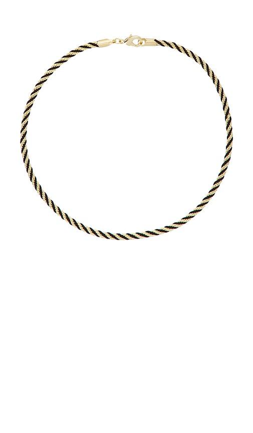 shashi duet rope chain necklace in metallic gold,black.