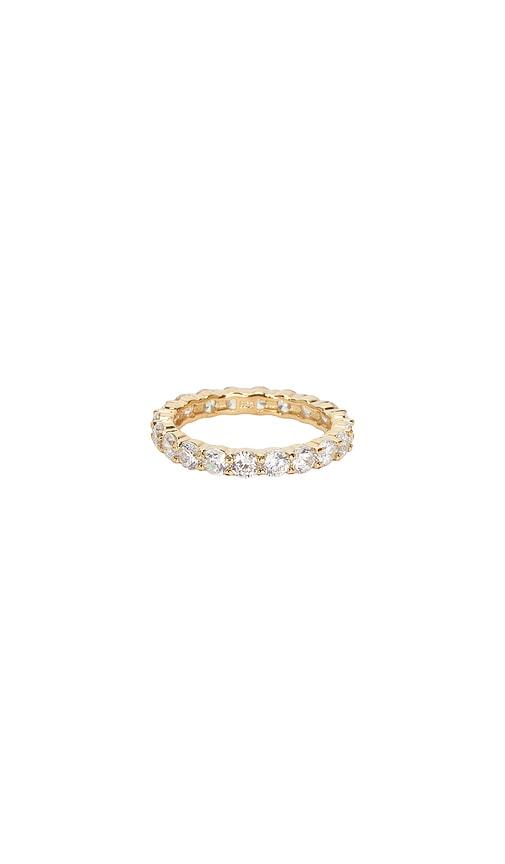 shashi eternity band ring in metallic gold. - size 6 (also in 8)