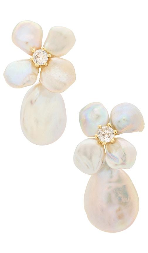 shashi fleur de cleo earring in ivory.