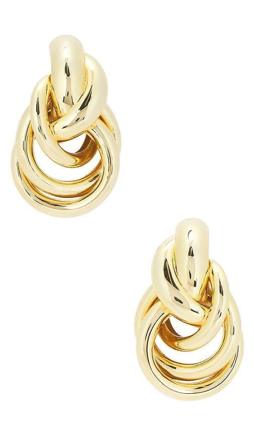 shashi genevieve earring in metallic gold.
