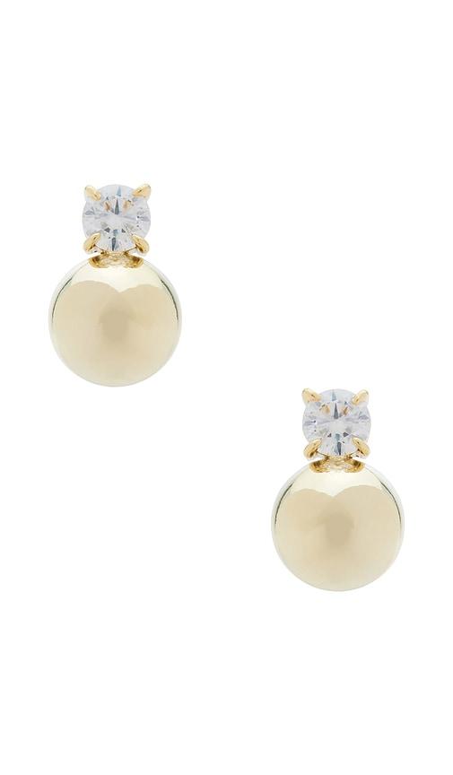 shashi gold bliss earring in metallic gold.