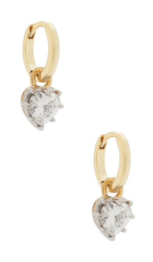 shashi heart georgian cut earring in metallic gold.