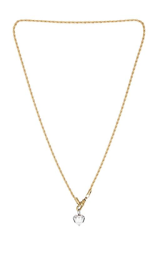 shashi heart georgian cut pendant necklace in metallic gold.