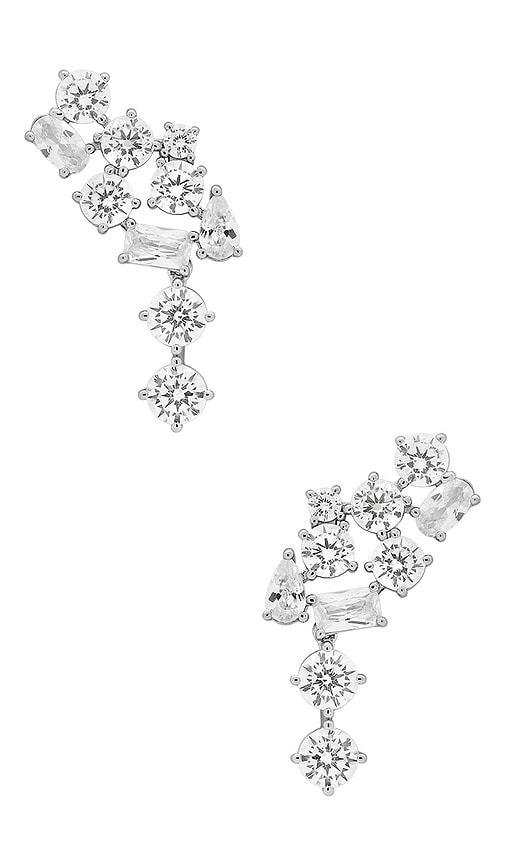 shashi jacklyn earring in metallic silver.