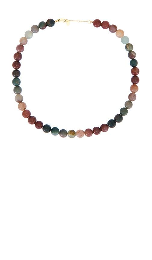 shashi james agate necklace in green.
