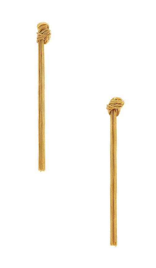 shashi le pompon ii earring in metallic gold.