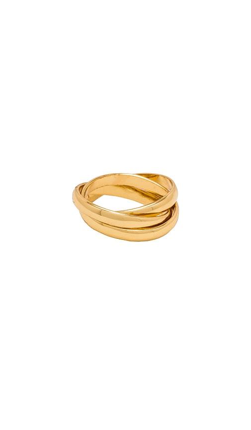 shashi leah ring in metallic gold. - size 6 (also in 7, 5, 8)