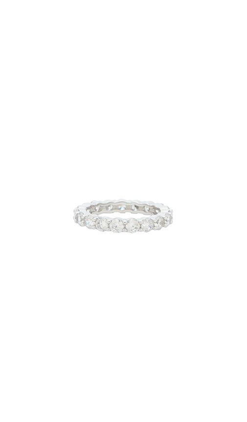 shashi medium diamond tennis ring in metallic silver. - size 6 (also in 7, 8)