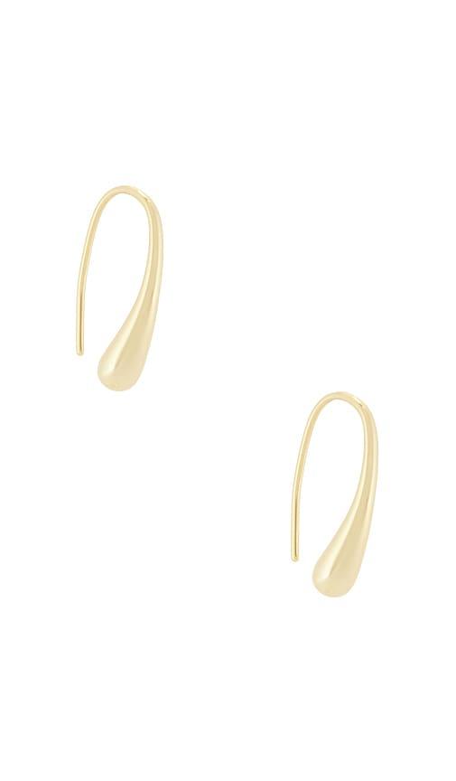 shashi mia french hook earring in metallic gold.