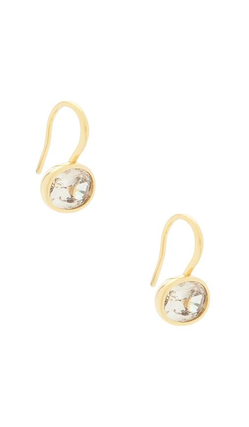 shashi oval east to west french hook in metallic gold.