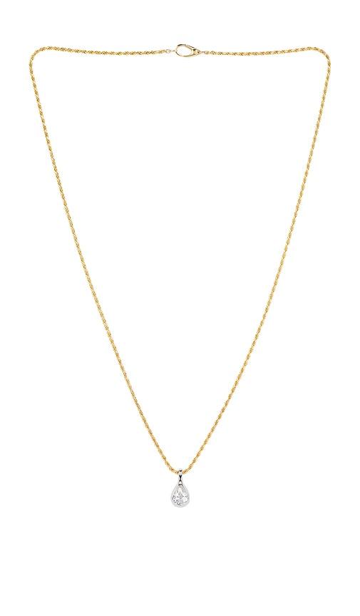 shashi pear diamond chain necklace in metallic gold.