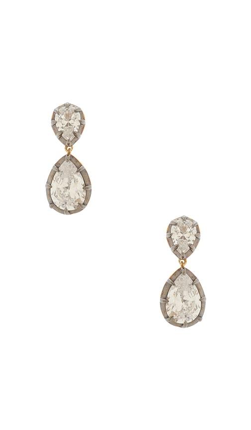 shashi pear georgian cut earring in metallic gold.