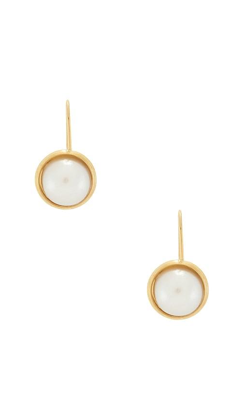shashi pearl bezel french hook in ivory.