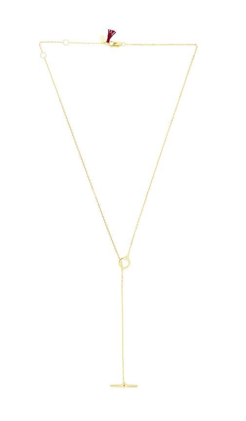 shashi porter necklace in metallic gold.