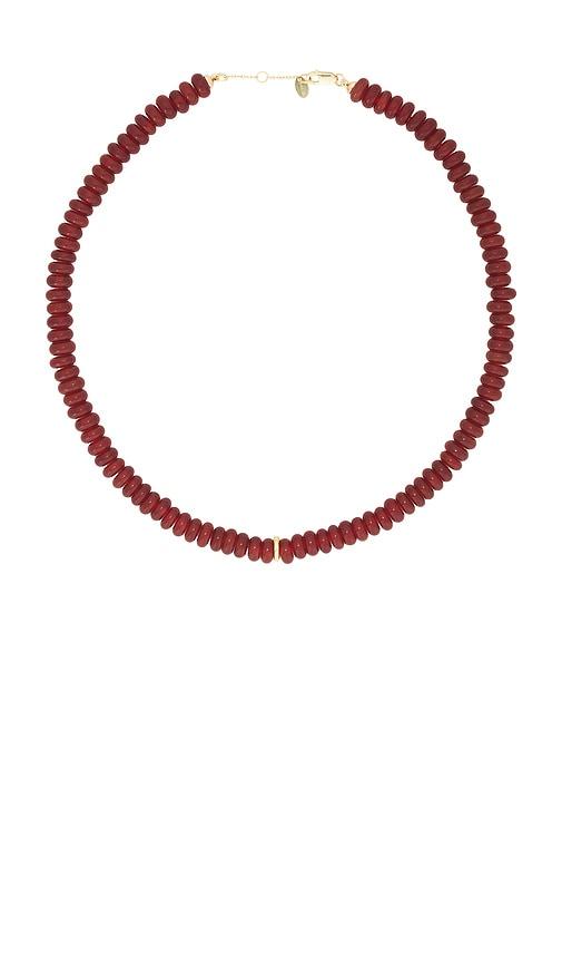 shashi rouge gemstone necklace in burgundy.