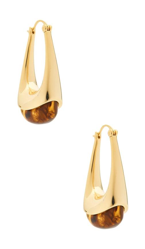 shashi x revolve elysee hoop in metallic gold.