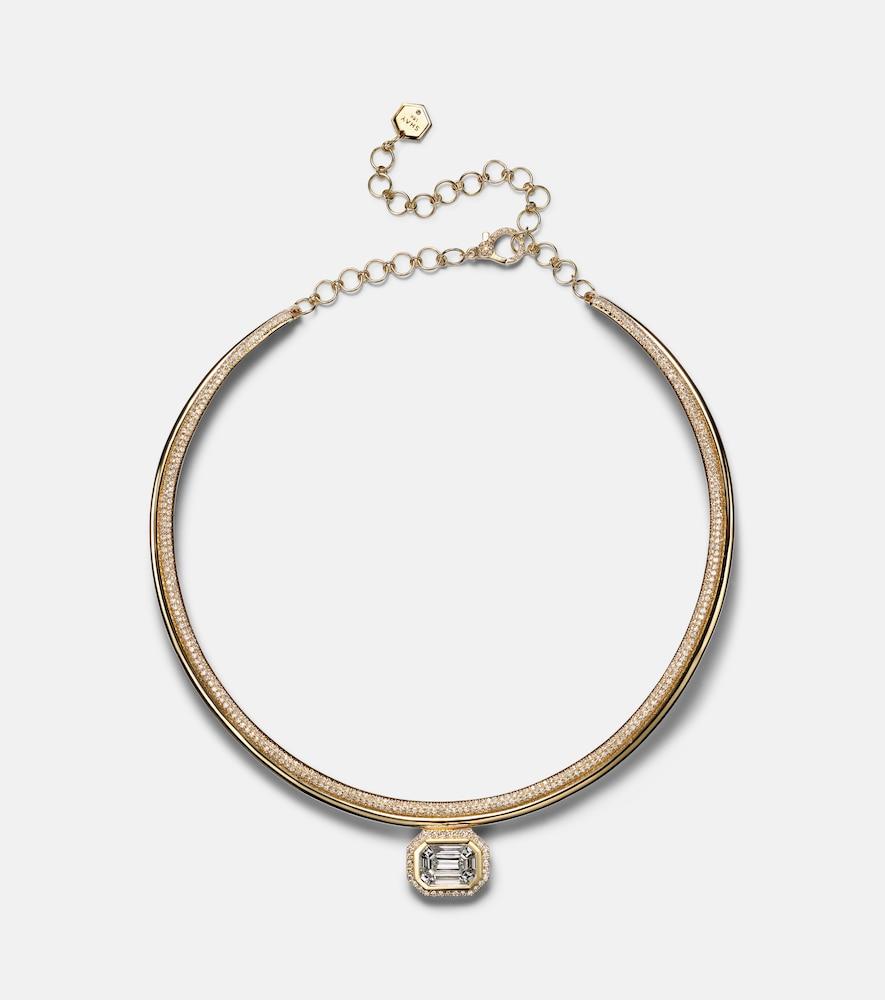 shay jewelry 18kt gold choker with diamonds