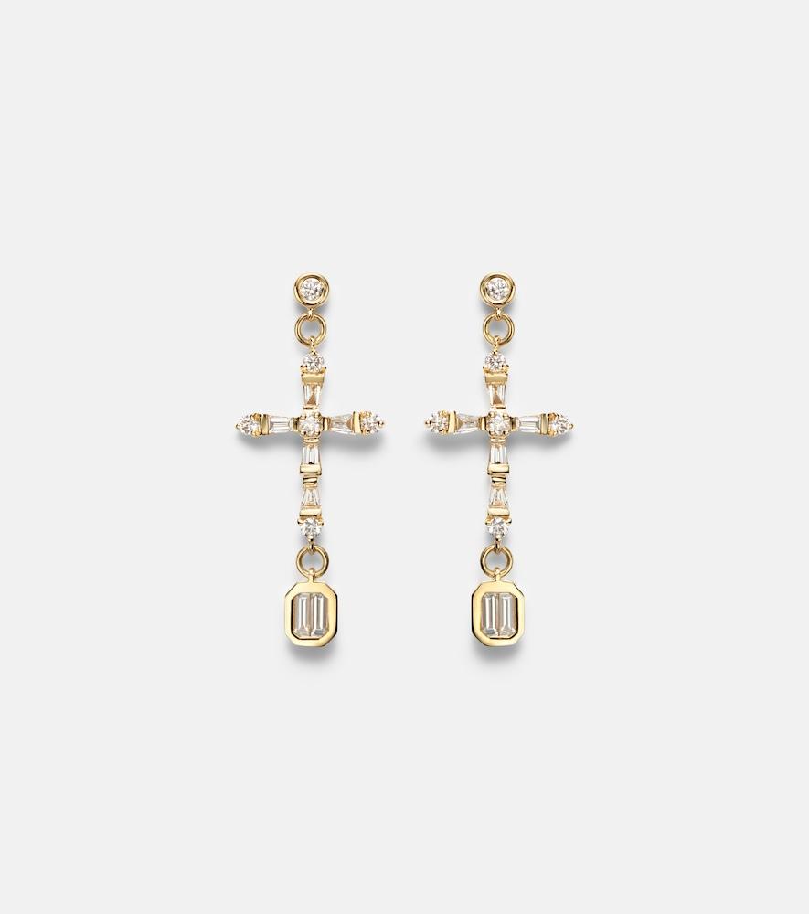 shay jewelry 18kt gold drop earrings with diamonds