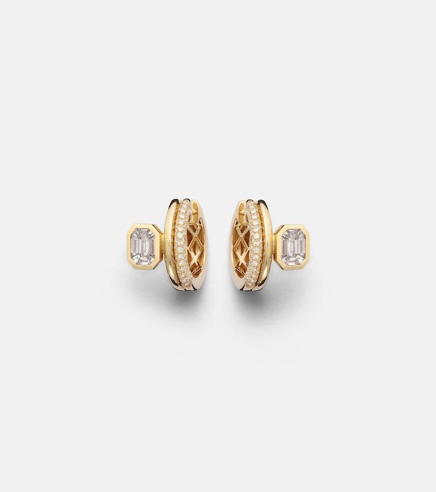 shay jewelry 18kt gold huggie earrings with diamonds