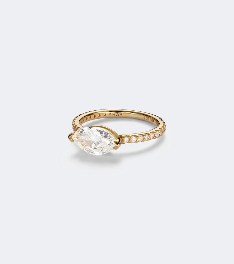 shay jewelry 18kt gold pinky ring with diamonds