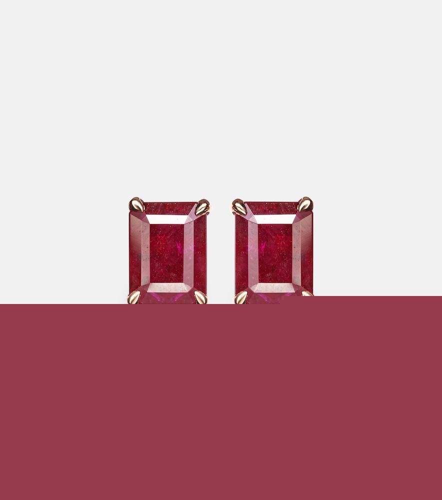 shay jewelry 18kt rose gold earrings with rubies