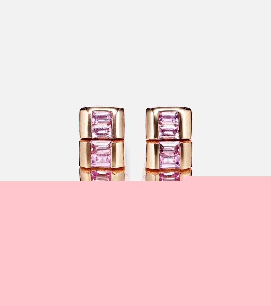 shay jewelry 18kt rose gold earrings with sapphires