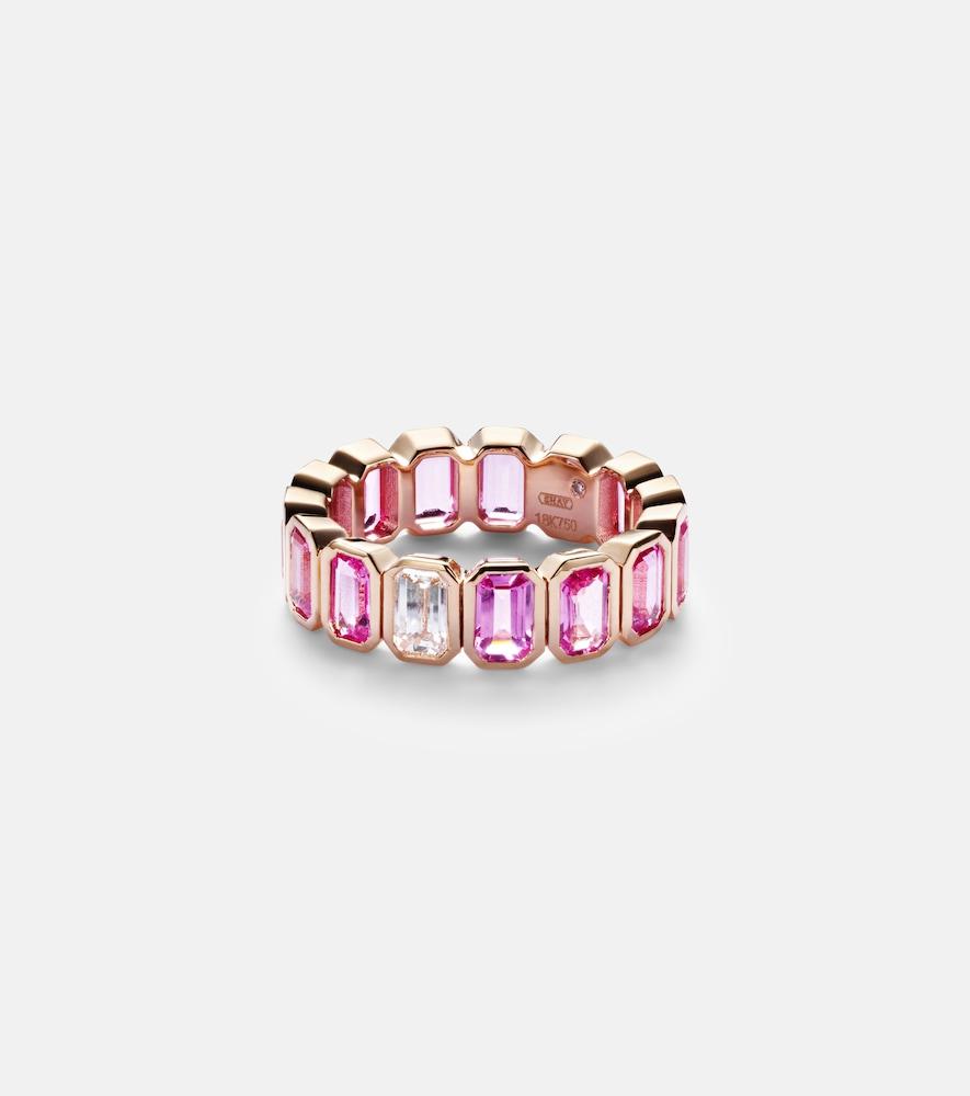 shay jewelry 18kt rose gold ring with pink sapphires and diamond