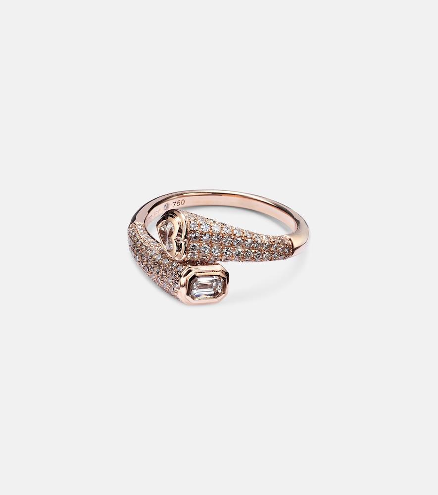shay jewelry bypass 18kt rose gold pinky ring with diamonds