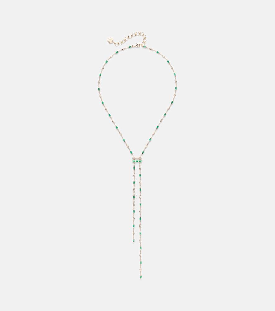 shay jewelry cascade y 18kt gold necklace with emeralds and diamonds