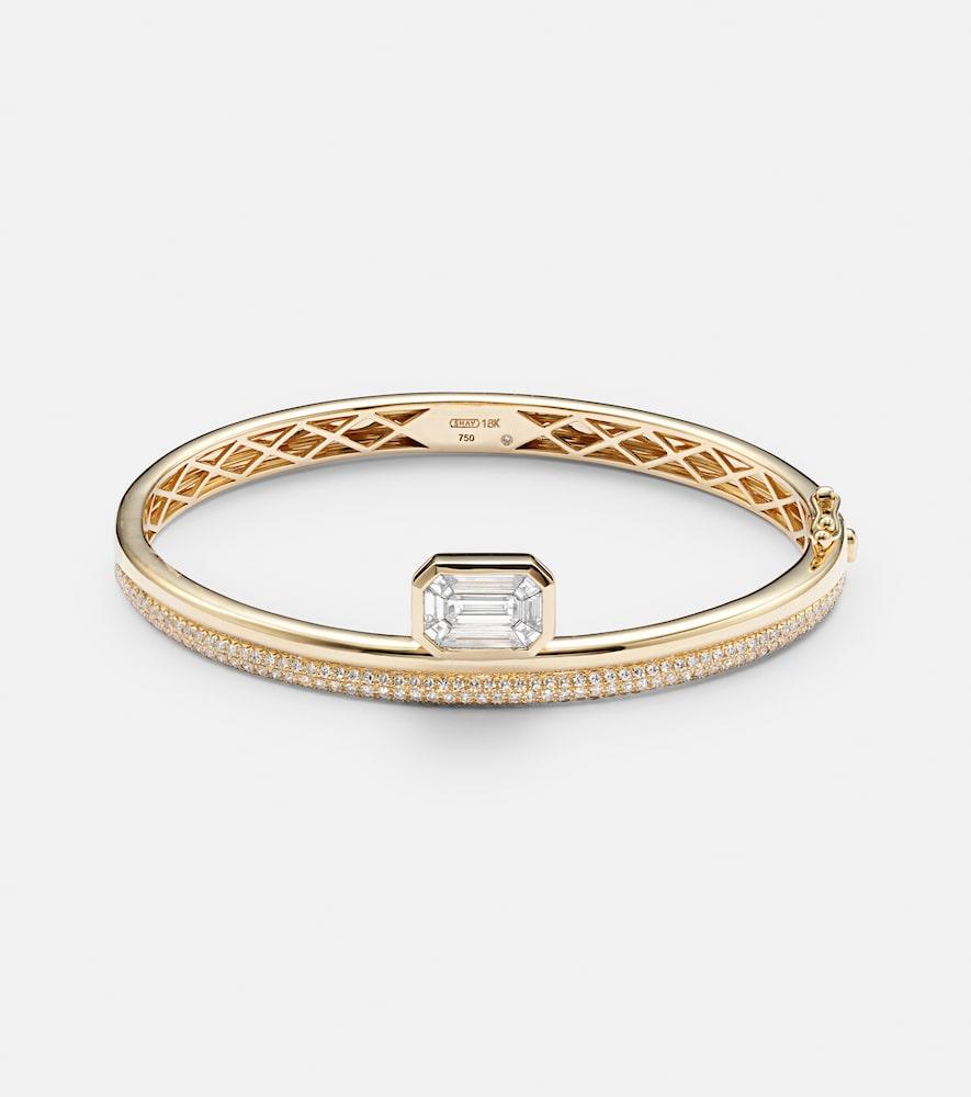 shay jewelry floating 18kt gold bangle with diamonds