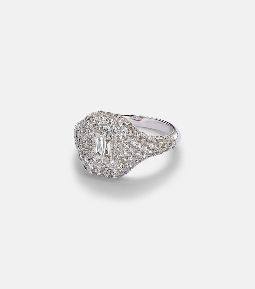 shay jewelry pavé 18kt white gold pinky ring with diamonds