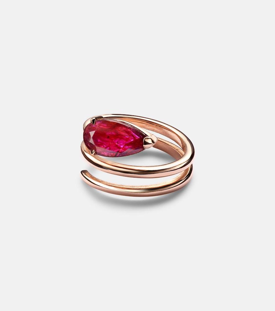 shay jewelry ruby pear 18kt rose gold ring with ruby