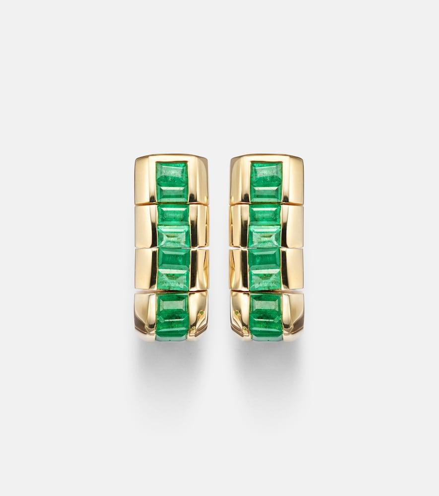 shay jewelry scales 18kt gold earrings with emeralds