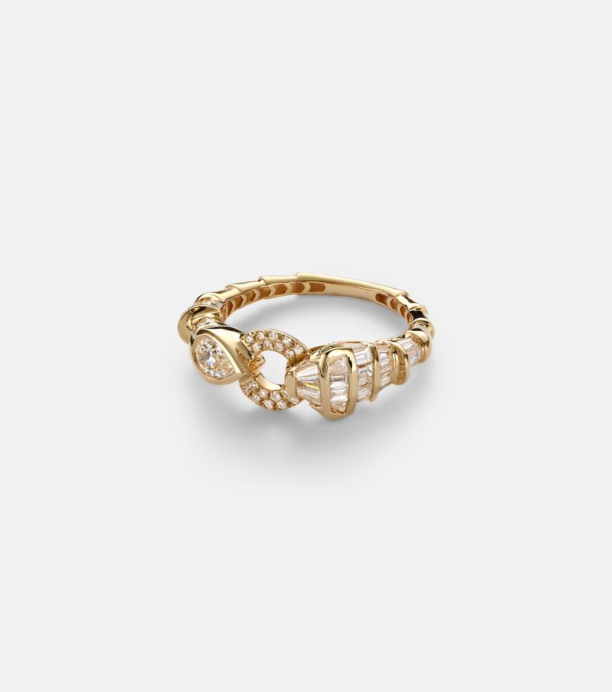shay jewelry serpentine 18kt gold ring with diamonds