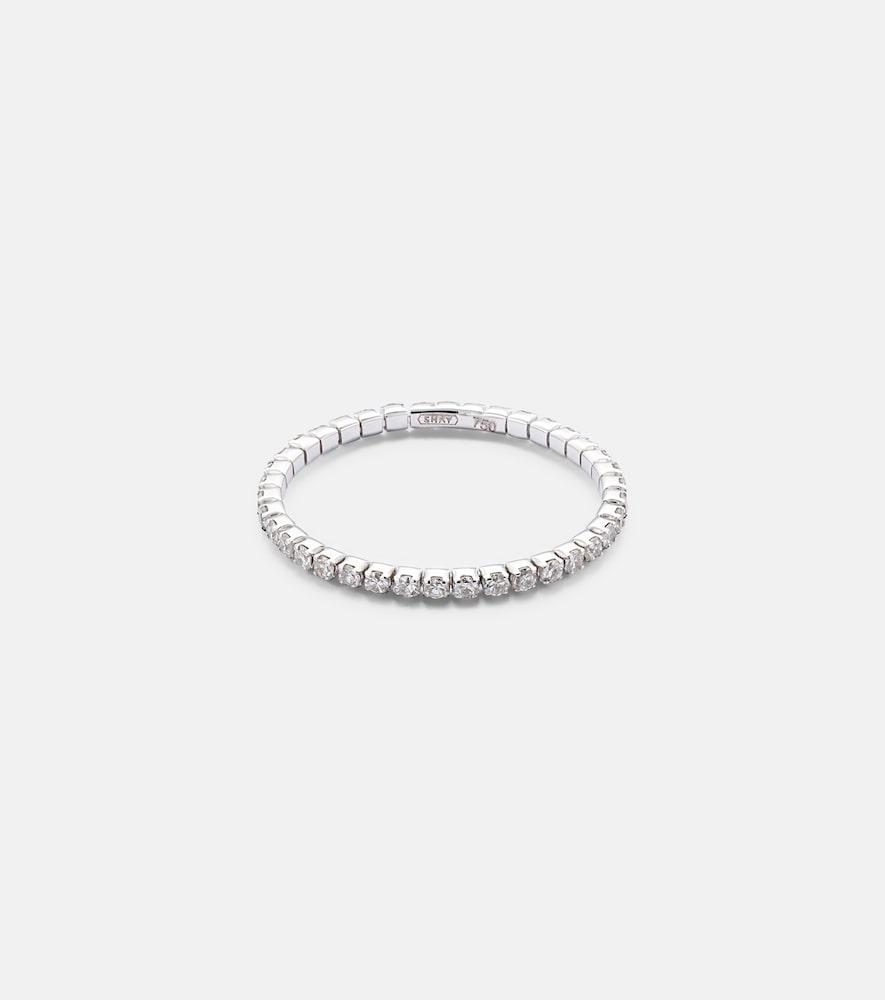 shay jewelry single thread 18kt white gold ring with diamonds