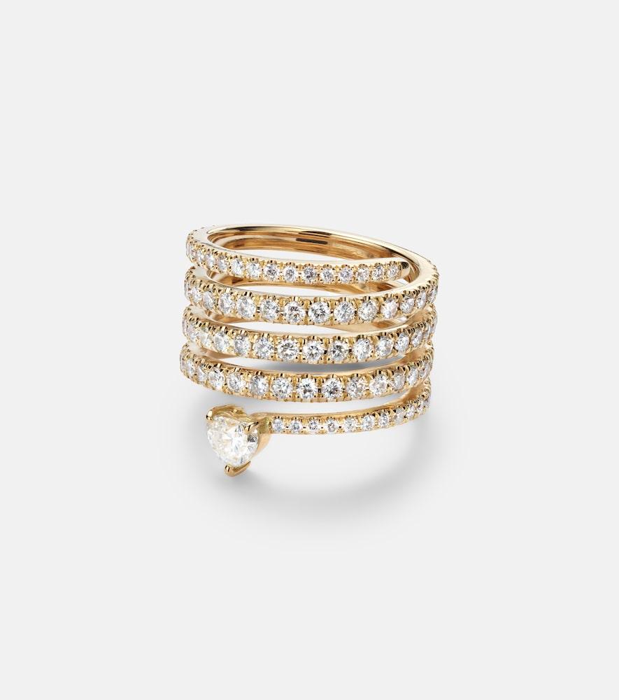 shay jewelry spiral heart 18kt gold ring with diamonds