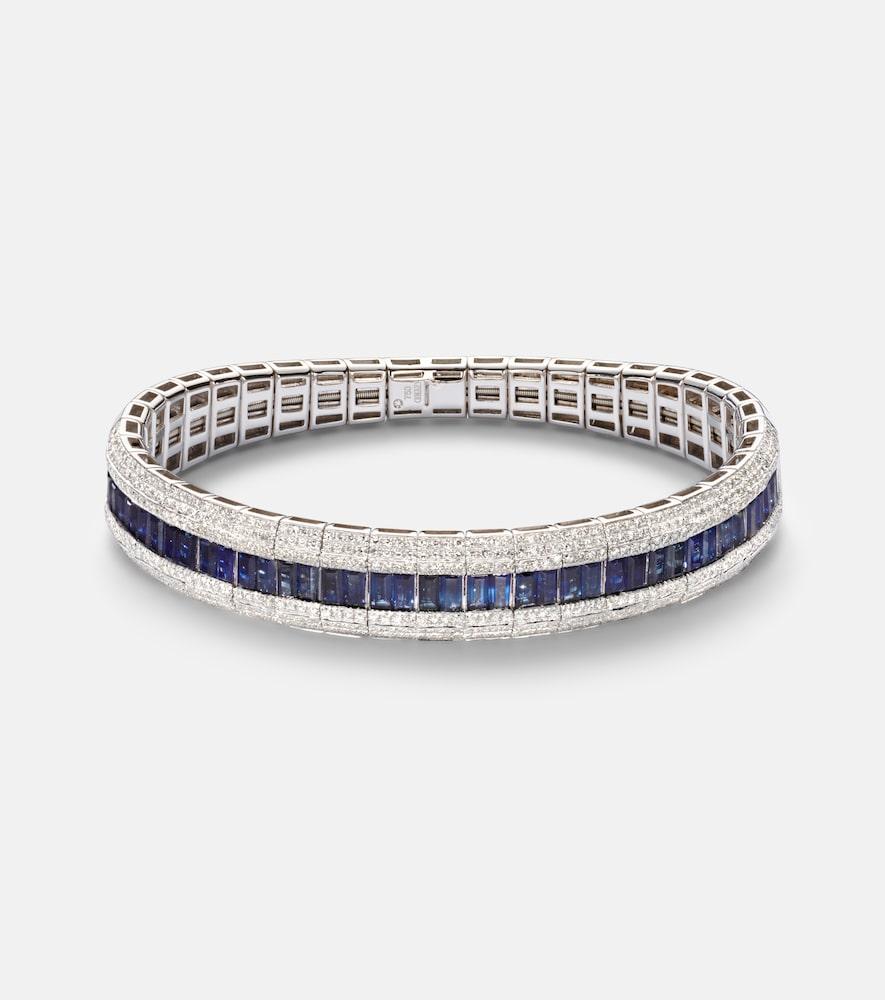 shay jewelry stretch 18kt white gold bracelet with sapphires and diamonds