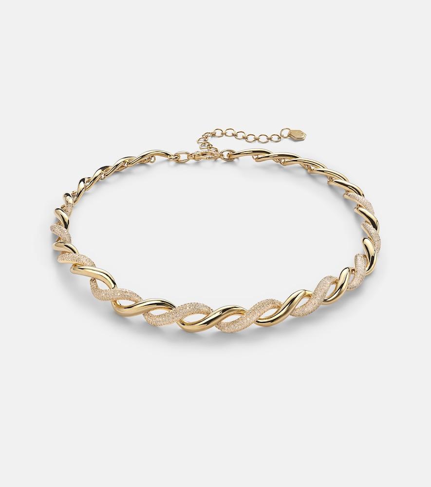shay jewelry wave 18kt gold necklace with diamonds