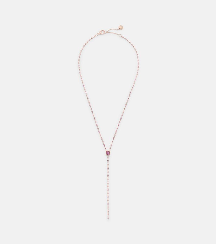 shay jewelry y 18kt rose gold lariat necklace with sapphires