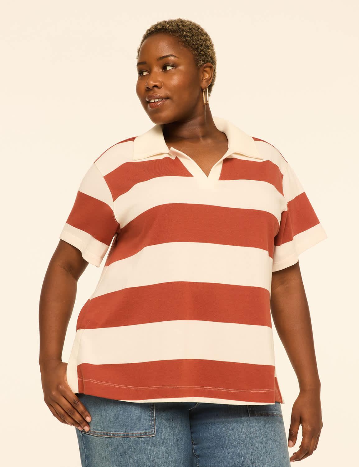 short-sleeve french terry polo