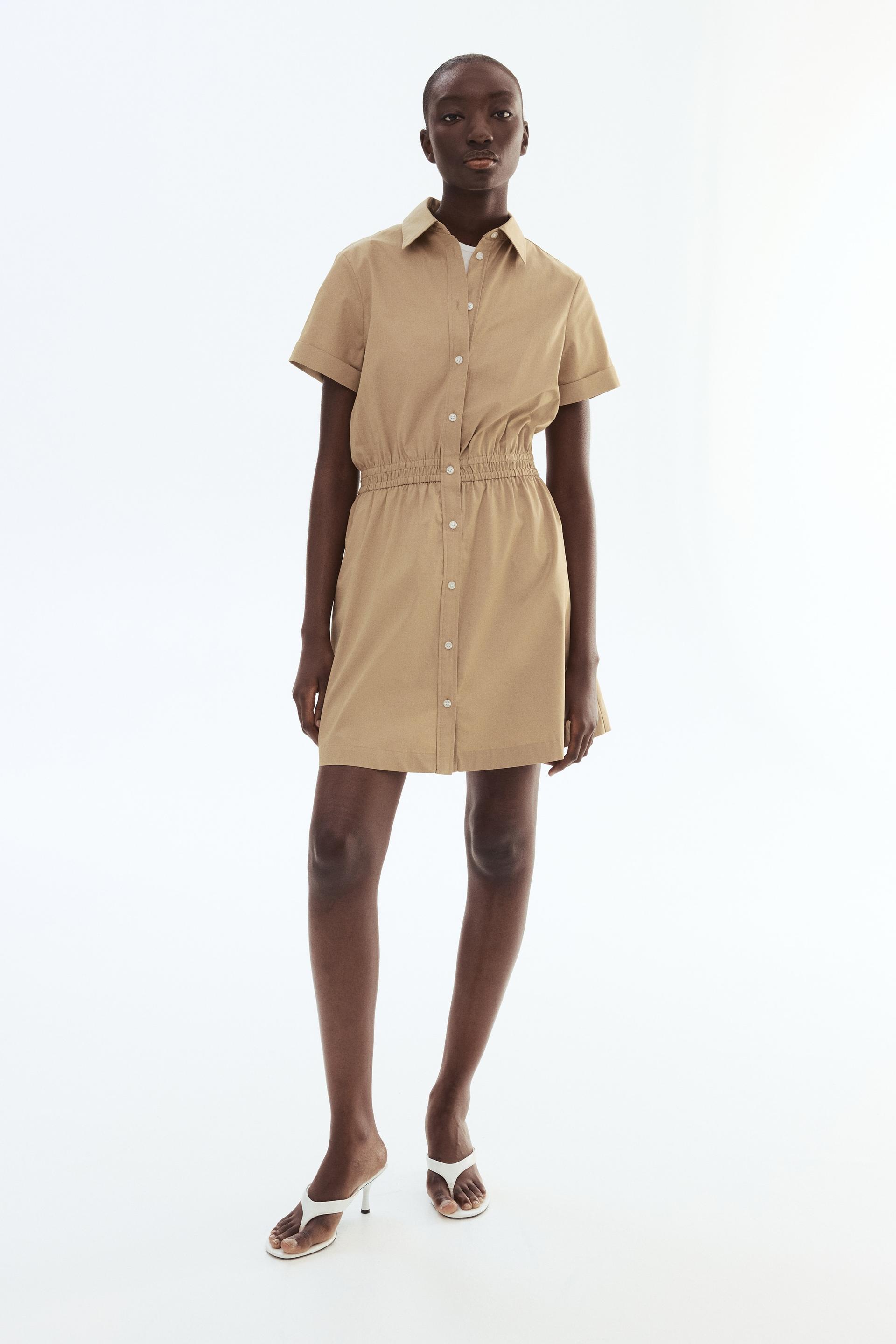 short-sleeved shirt dress