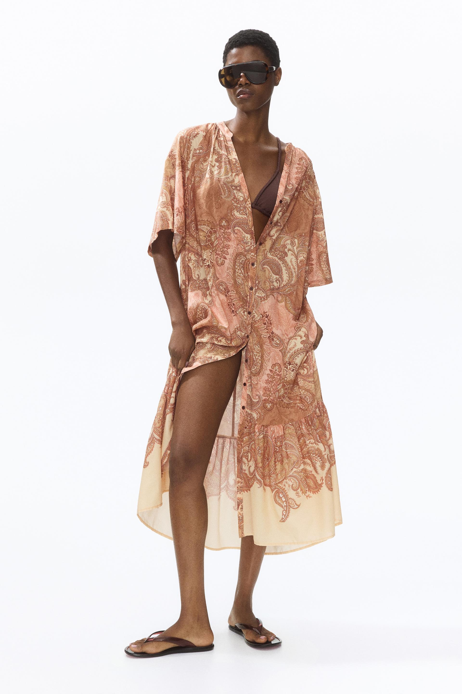 short-sleeved tie-belt dress