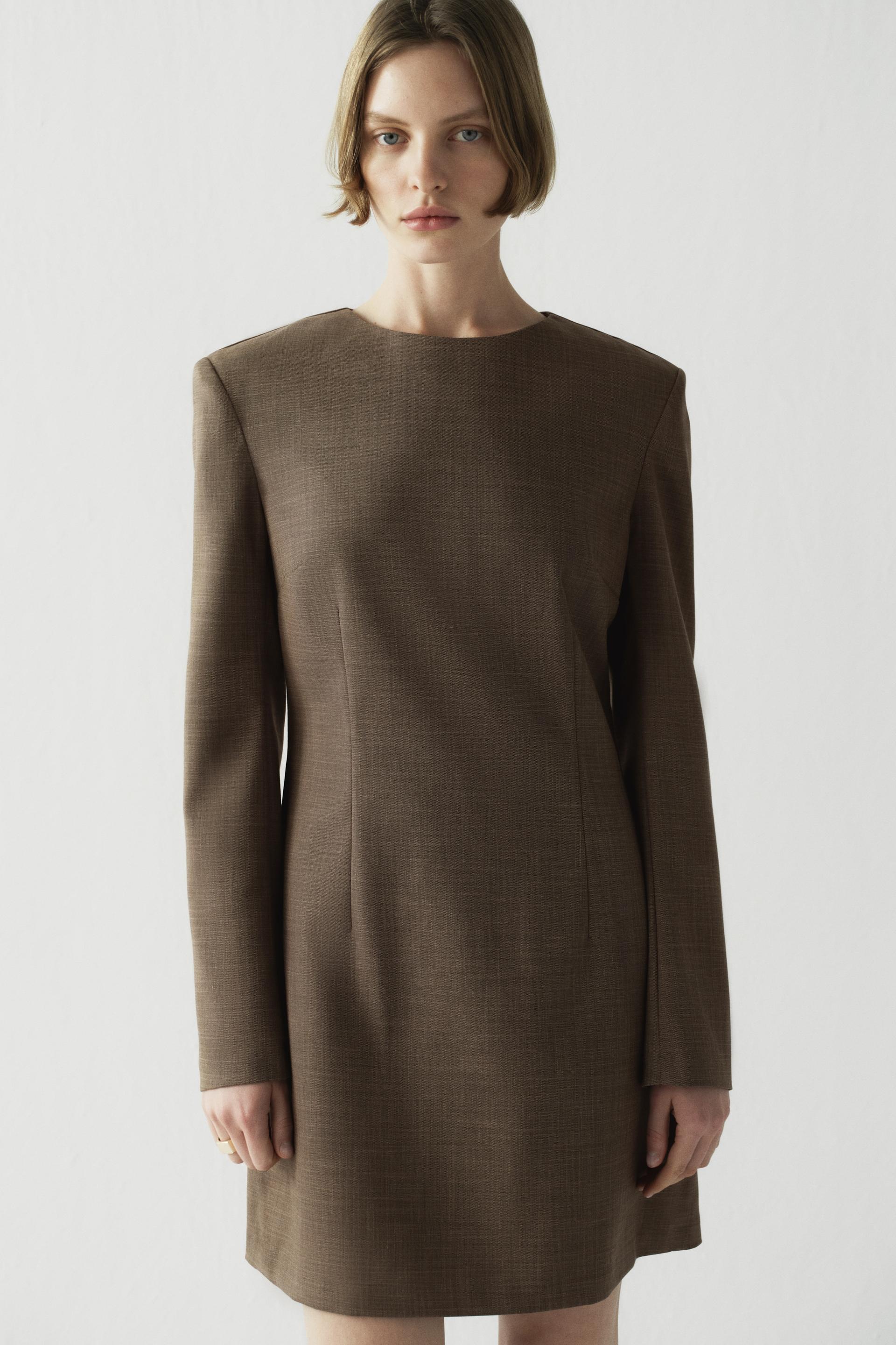 shoulder-pad dress