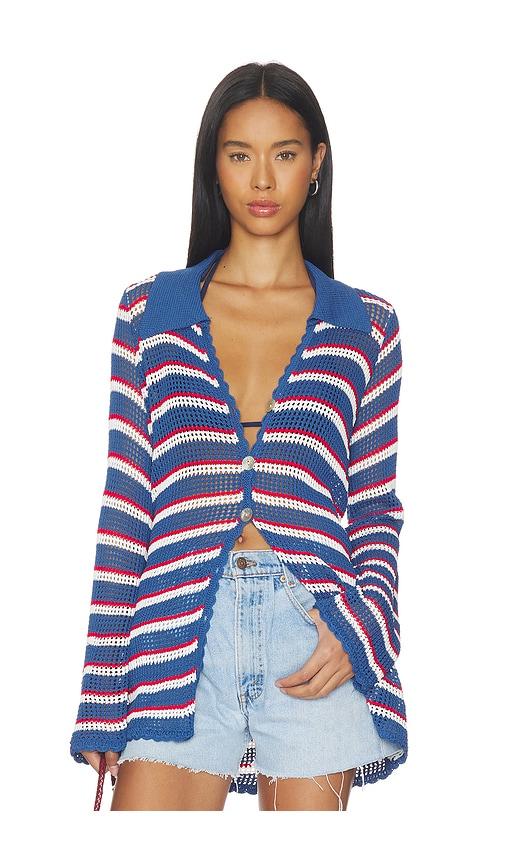 show me your mumu button up coverup in blue. - size l (also in xs, xl)