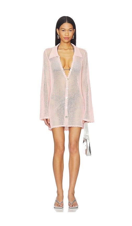 show me your mumu button up coverup in pink. - size l (also in xs, s, m, xl)