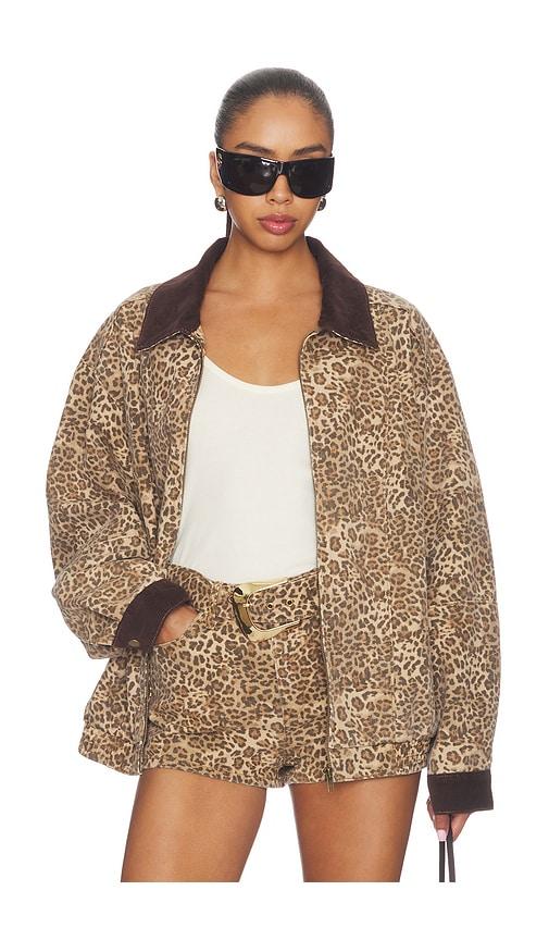show me your mumu carter bomber jacket in brown. - size l (also in xs, s, m, xl)