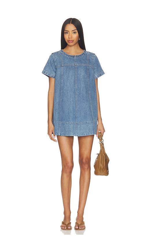 show me your mumu claremont dress in blue. - size l (also in xs, s, m, xl)