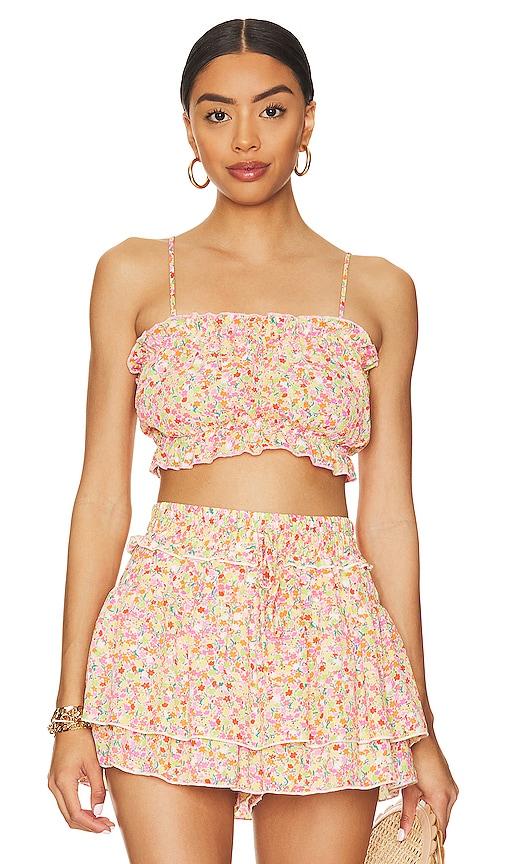 show me your mumu dakota top in pink. - size l (also in s, xs, m)