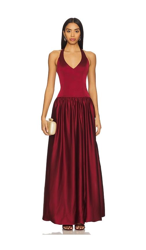 show me your mumu eliza maxi dress in red. - size m (also in s, xs)